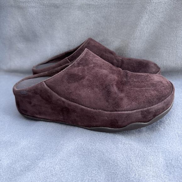 FitFlop Shoes Womens Size 7 Brown Suede Clogs Mules Microwobbleboard 317-092 - Picture 1 of 9